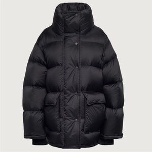 OAK + FORT Black Puffer Jacket